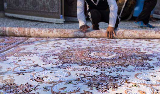 روش اصولی لول کردن قالی در قالیشویی شهرک محلاتی 